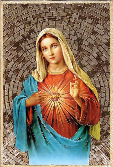 Immaculate Heart Of Mary 1 This Is A Beautiful Gold Foil Mosaic Plaque Of The Immaculate Heart