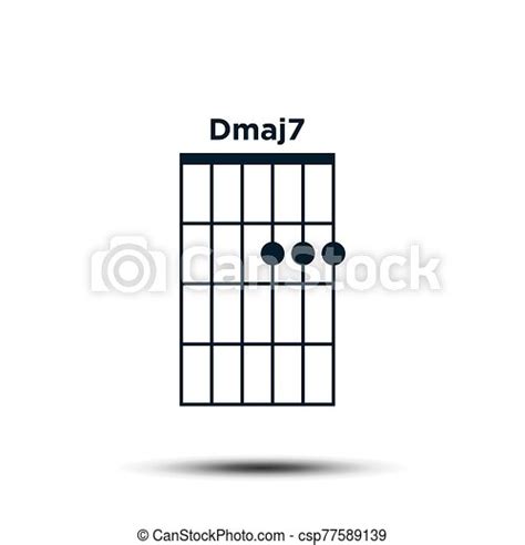 Dmaj7 Basic Guitar Chord Chart Icon Vector Template Canstock