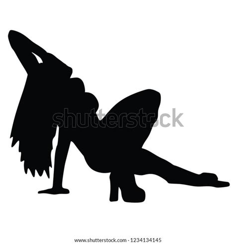 Pole Dancer Sexy Women Silhouette Black Stock Vector Royalty Free 1234134145 Shutterstock