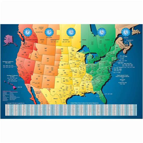 Buy Imageability North America Laminated Gloss Time Zone Area Code With