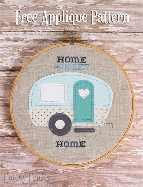 Home Sweet Home Camper Embroidery Hoop