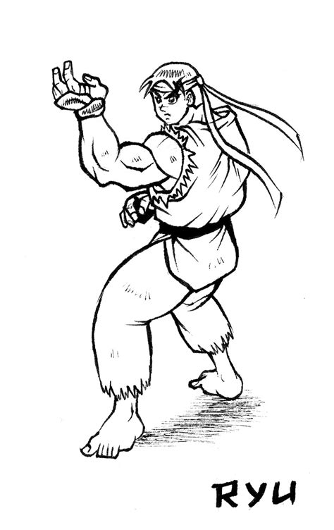 Ryu Coloring Pages Coloring Nation