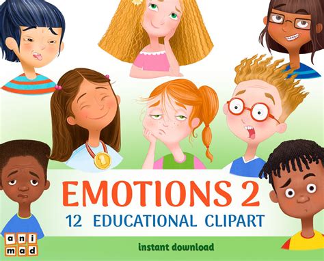 Emotions Clip Art Feelings Clipart Educational Kids Etsy Clip Art