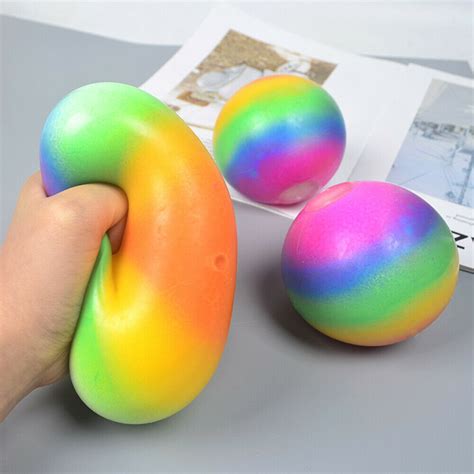 Squishy Sensory Stress Reliever Ball Toy Rainbow Fun Squishy Toy Kids