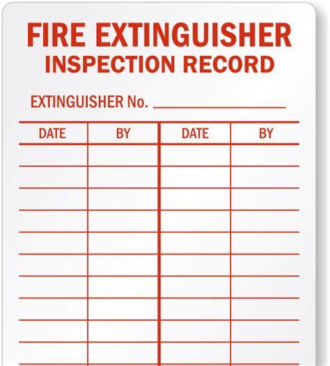 Additional required portable fire extinguishers. Printable Monthly Fire Extinguisher Inspection Log ...