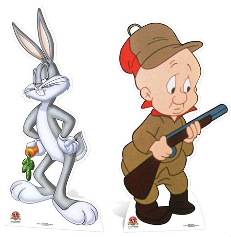 Bugs Bunny Ed Elmer Fudd Cartone Estirpare Standee Standup Double