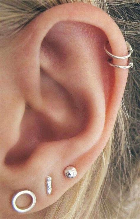 Small Frosted Acrylic Hoop Earrings In Ear Helix Ear Ear Piercings