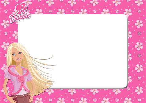 Barbie Pink Floral Png Frame Printable Png Frames Cartoon Character