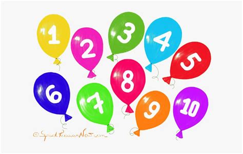 1 To 10 Numbers Free Png Number 1 10 Balloon Transparent Png