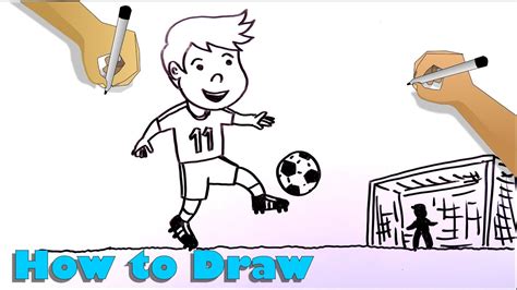 How To Draw A Boy Playing Soccer Youtube