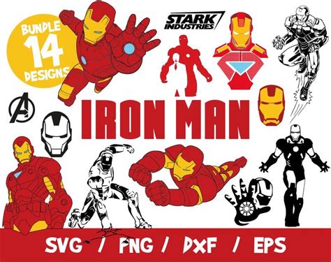 Iron Man Svg Bundle Marvel Cricut Cutting Vinyl Png Clipart