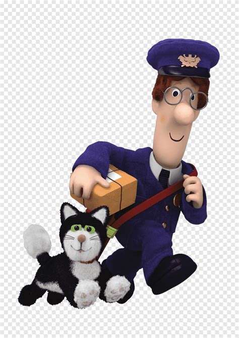 Postman Pat With Cat Illustration Postman Pat Carrying Delivery At