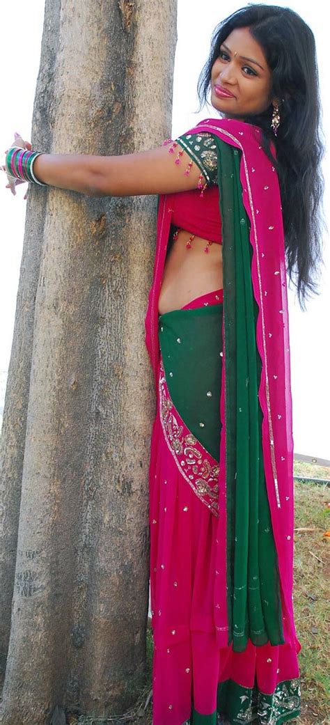 Telugu Actress Swati Latest Beautiful Pink Half Saree Images Beautiful