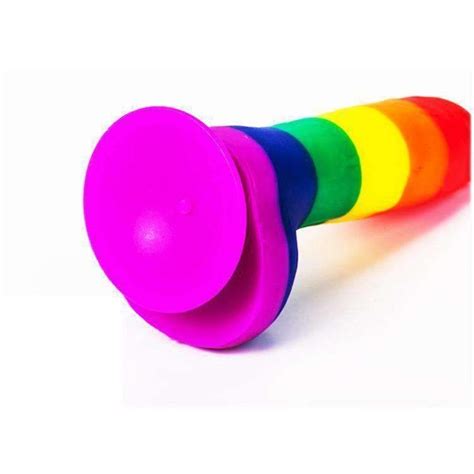 pride rainbow silicone dildo ddlgworld