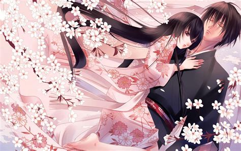 Cherry Flowers Blossom Anime Love Wallpaper 2550x1600