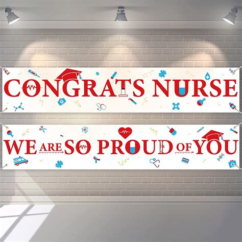 Buy 2022 Congrats Nurse Banner 2 Pcs Graduation Decorations Nurse
