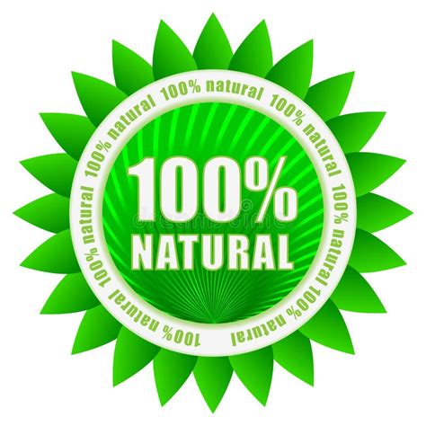 Conjunto El 100 Natural Orgánico Verde Del Icono Stock De Ilustración