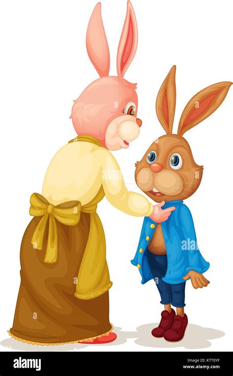 Ilustración De Madre E Hijo Conejo Imagen Vector De Stock Alamy