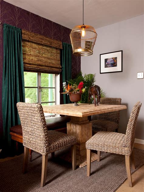 Jute Chairs In Tropical Dining Room Hgtv