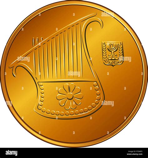 Vector Gold Israeli Money Half Shekel Coin Stock Vector Image And Art Alamy