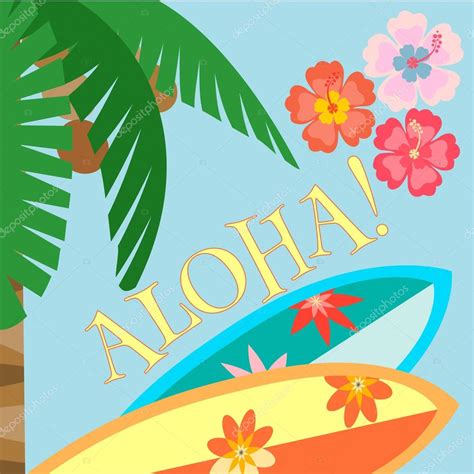 Aloha Hawaii Beach Poster Stock Vector AlisaRut 99502248