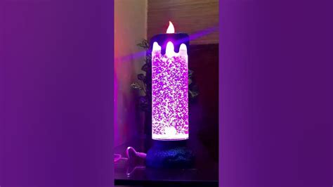 Usb Led Glowing Light Water Swirling Glitter Candle Youtube
