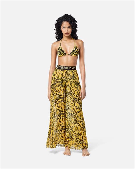 Versace Barocco Pleated Pareo Pants For Women Us Online Store