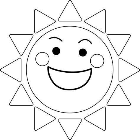 Smiling Sun Coloring Page Colouringpages