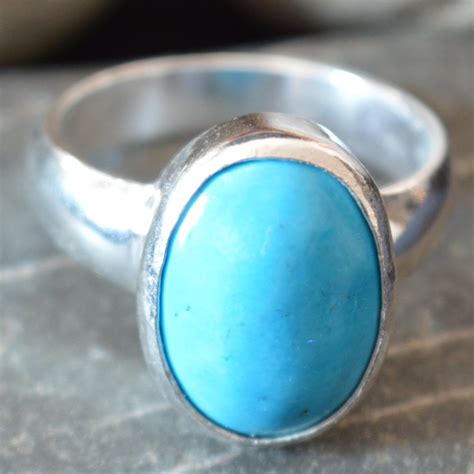 Fashion Turquoise Sterling Silver Ring Women 8 Carat Size 5 6 7 8 9 10