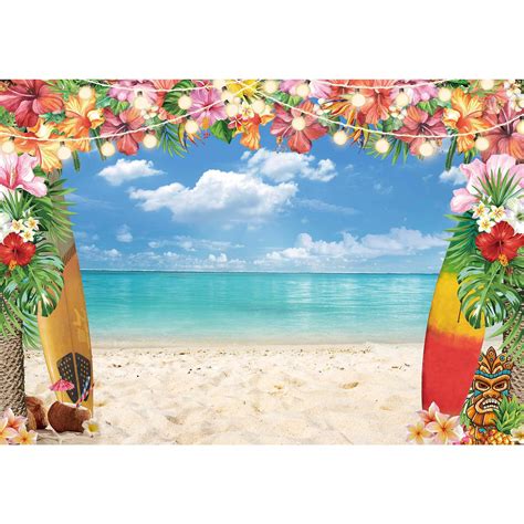 buy 7x5ft summer hawaiian beach backdrop for photography tropical flower luau hawaiian party