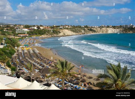 Coral Bay Beach Paphos Republic Of Cyprus Stock Photo Alamy