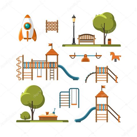 Kids Playground City Park Set Stock Vector Image By ©faber14 99956982