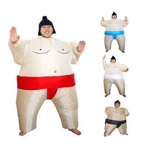 Sumo Inflatable Costume Wrestler Costume Outfits Fat Man Adult Fancy