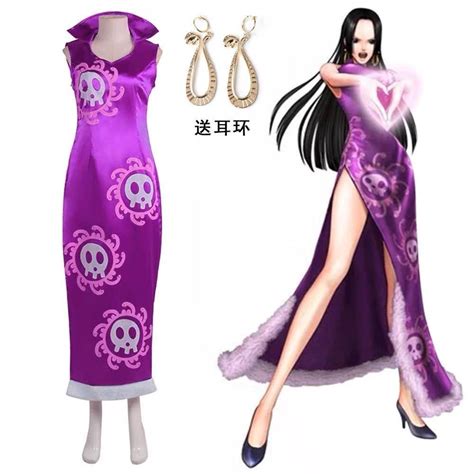 Boa Hancock Purple Qipao Dress Marineford One Piece Cosplay Hobbies And Toys Memorabilia