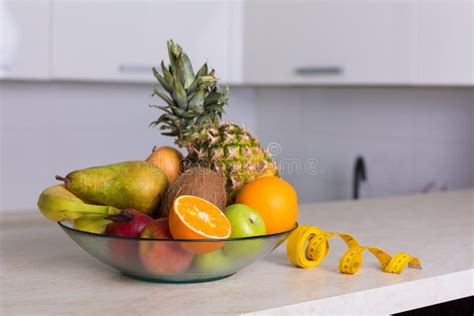 Bowl Of Fresh Fruits Stock Photo Image Of Lunch Tape 91510580
