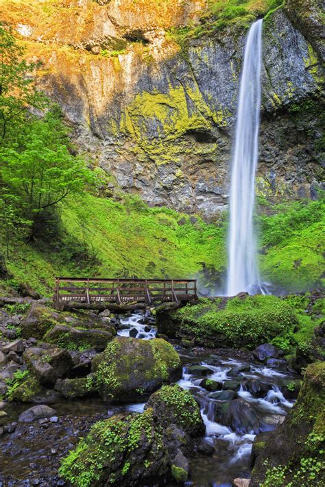Usa Oregon Multnomah County Columbia River Gorge Elowah Falls Stock