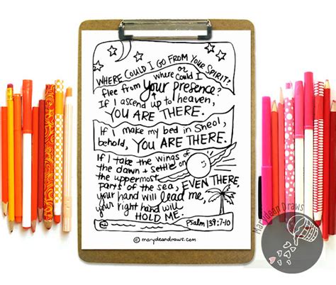 Even There Psalm 139 Printable Coloring Page Marydean Draws