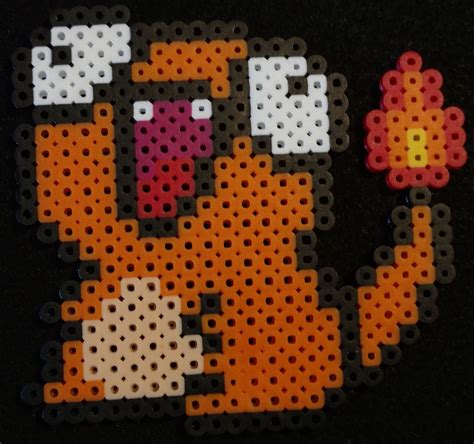 Derpy Charmander Pokemon Bead Sprite Pixel Art Handmade Geek Craft