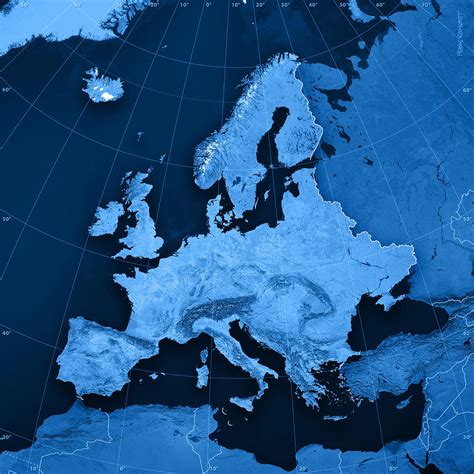 Europe Topographic Map Digital Art By Frank Ramspott Pixels