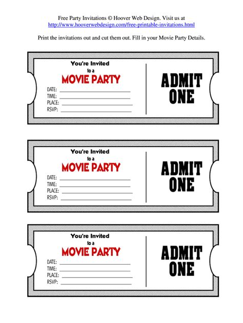 Free Printable Movie Tickets Pdf Fill Out And Sign Online Dochub