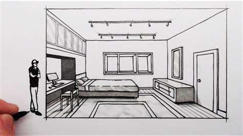 Https://techalive.net/draw/how To Draw A 1 Point Perspective Bedroom