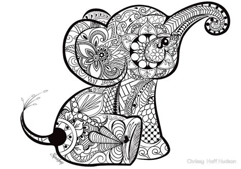 Baby Elephant Doodle By Chrissy Hoff Hudson Elephant Doodle Mandala