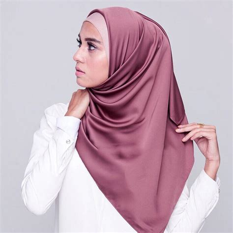 women muslim islamic long hijab scarf shawls head wrap silk satin