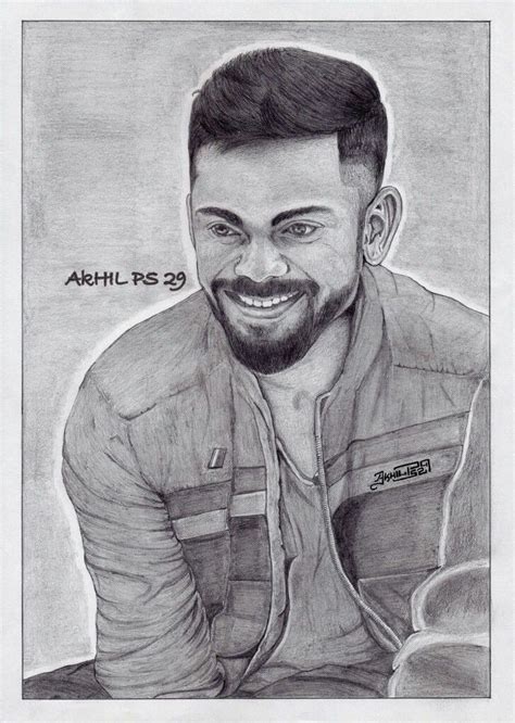 Pencil Sketch Of Virat Kohli Realistic Sketch Pencil Sketch Male Sketch