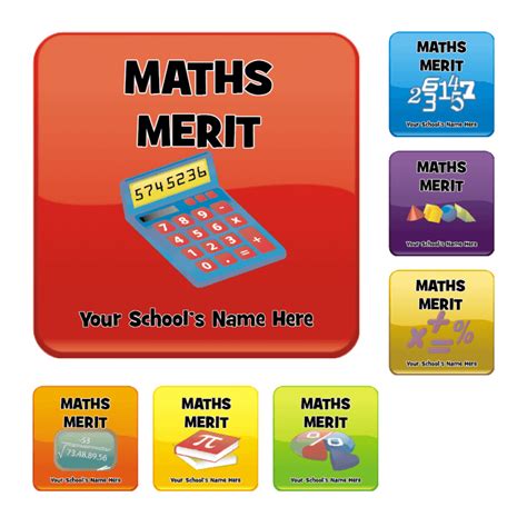 Maths Square Reward Stickers For Teachers