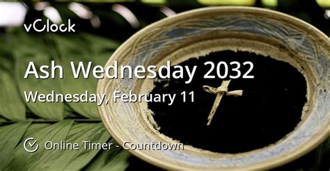 When Is Ash Wednesday 2032 Countdown Timer Online Vclock