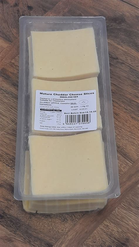 Cheddar Sliced Mature White 1kg Michael Lee Fine Cheeses