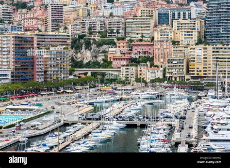 Yachts In Port Hercules Monte Carlo Monaco Wealthy Concept Built Up