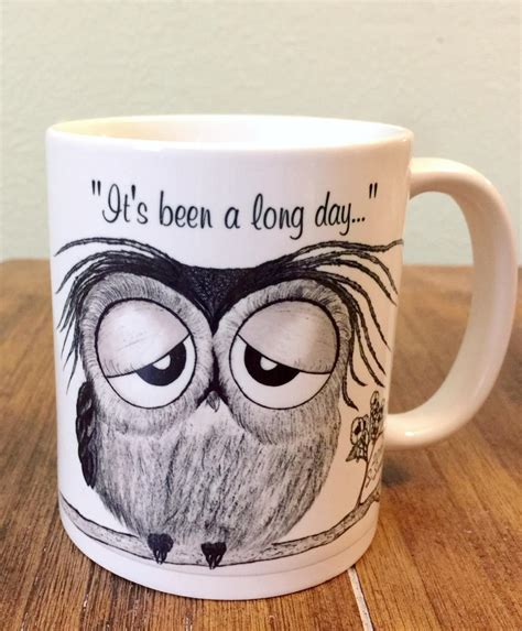 Its Been A Long Day Sleepy Owl Mug For Sale By Inkydreamz On Deviantart