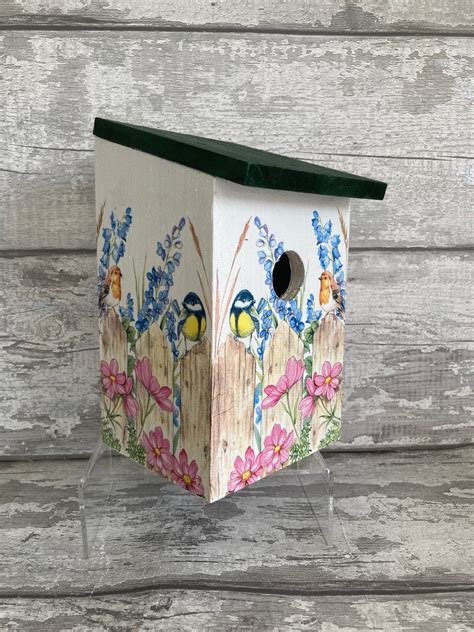 Robin Bird Box Nesting Box Decoupaged Garden Ts Xmas Etsy Uk